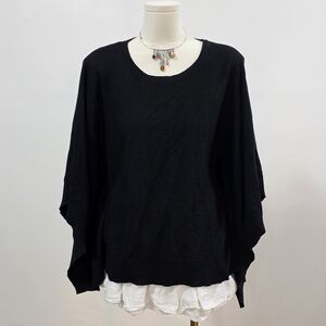 Michael Michael Kors black flowy sweater with shoulder openings